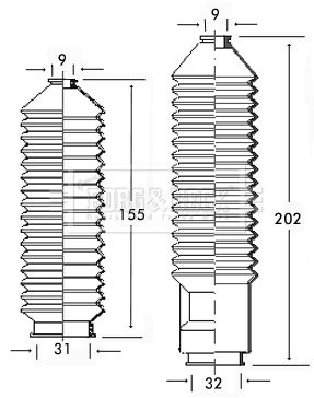 BORG & BECK Kaitsekummikomplekt,rooliseade BSG3131